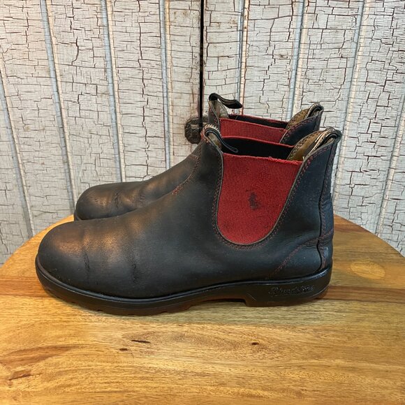 * SOLD * Blundstone 1316 Classic Chelsea Boots Black Red Men’s US 12 - Picture 5 of 8